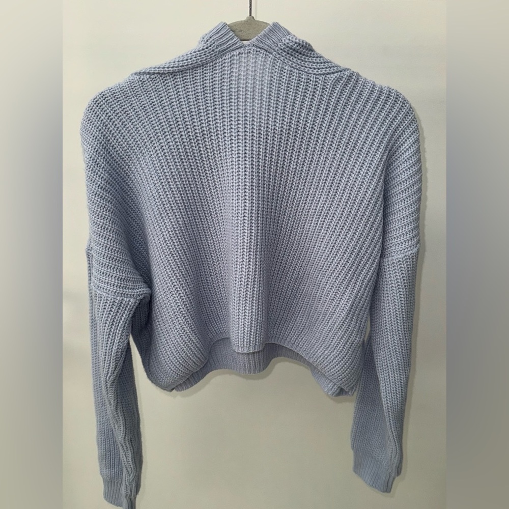 Tic Toc Knit Cropped Sweater in Light Blue, Size‎ M
